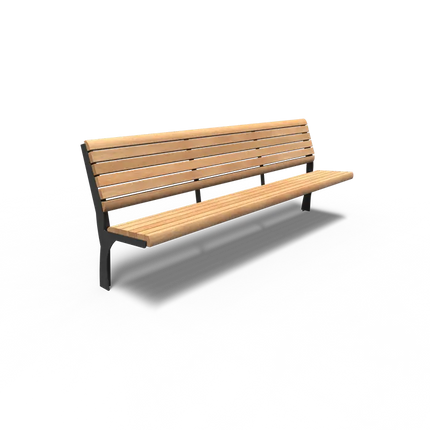 Havebænk i belagt stål 230x62,5x104 cm - Garapa Hardwood