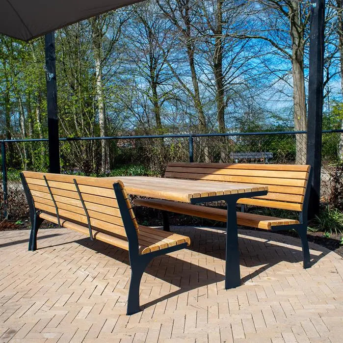 Cortenstaal Tafel 230 x 79 x 90.5 cm - Garapa Hardhout - Tuintafel
