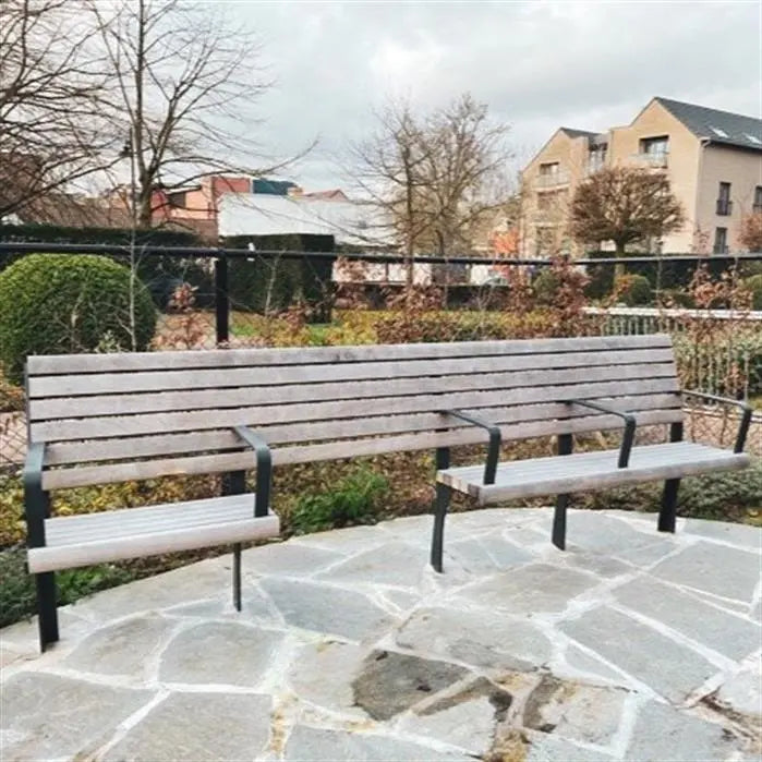 Straatmeubilair - Cortenstaal Bank 2000 x 625 x 1110 mm - Parkmeubilair - Garapa Hardhout