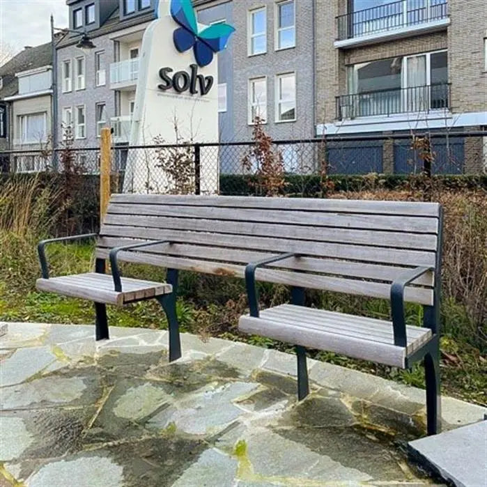 Straatmeubilair - Cortenstaal Bank 2000 x 625 x 1110 mm - Parkmeubilair - Garapa Hardhout