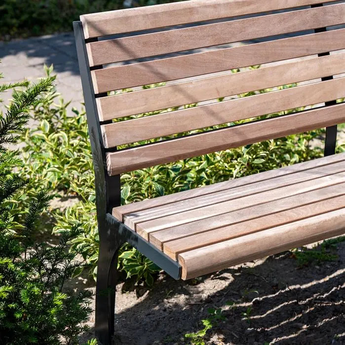 Tuinbankje Gecoat Staal met Rugleuning 50x62.5x104 cm - Garapa Hardhout