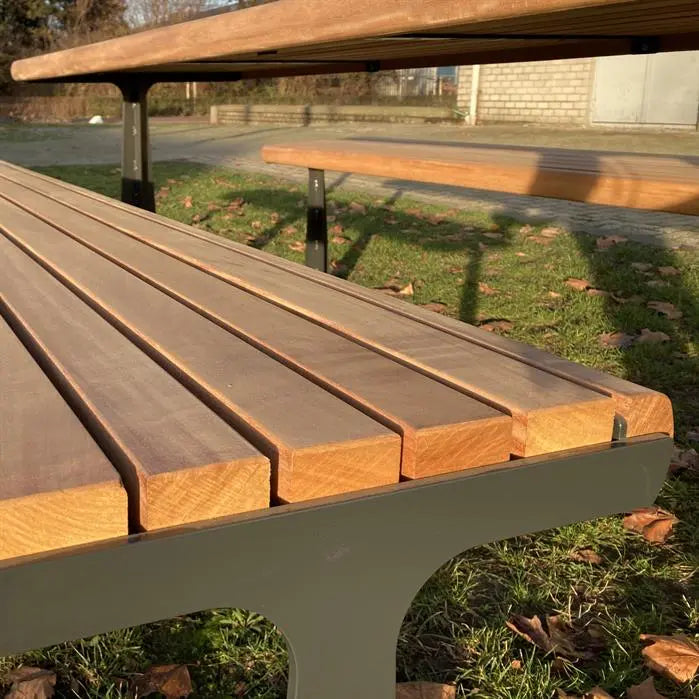 Tuinbank Gecoat Staal 230x44x62 cm - Garapa Hardhout