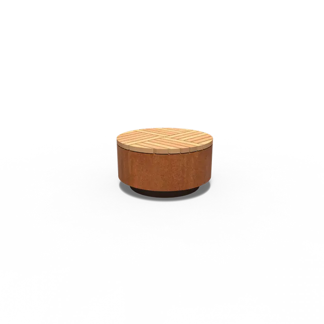 Rund skammel i cortenstål 85,2 x 45 cm - Udendørs skammel | Have