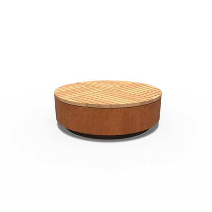 Corten Steel Round Stool 142.8 x 45 cm - Outdoor Stool | Garden