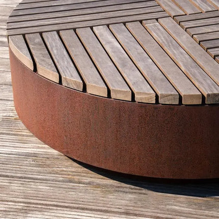 Cortenstaal Hocker Rond 114 x 45 cm - Hocker Buiten | Tuin