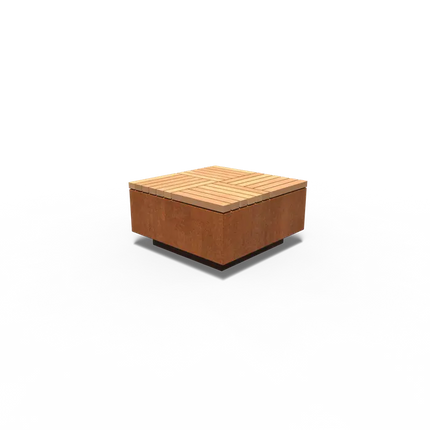 Corten Steel Square Stool 85.2 x 85.2 x 45 cm - Outdoor Stool | Garden