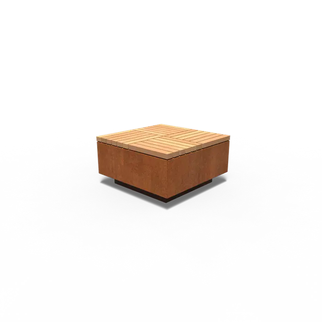 Corten stål firkantet skammel 85,2 x 85,2 x 45 cm - Udendørs skammel | Have