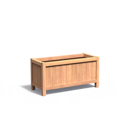 Jardinière en bois dur sur pieds 120 x 50 x 60 cm