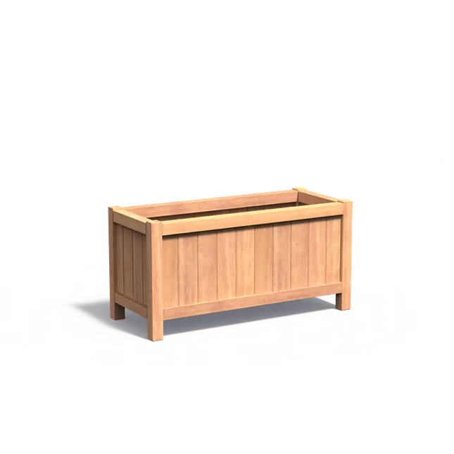 Jardinera de madera dura con patas, 120 x 50 x 60 cm