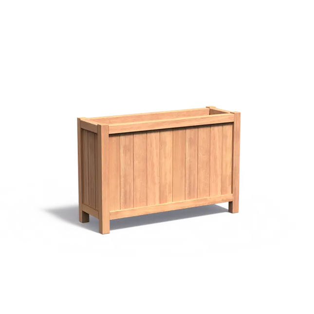 Jardinera de madera dura con patas, 120 x 40 x 80 cm