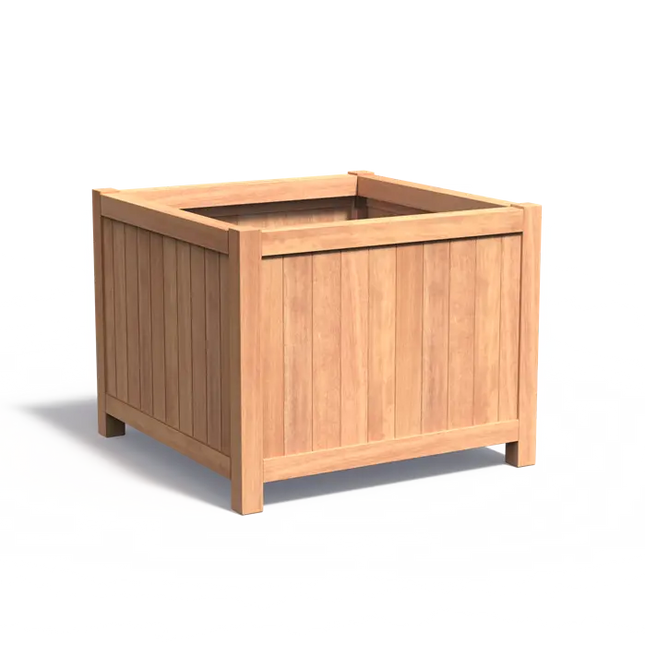 Jardinera de madera dura con patas, 120 x 120 x 95 cm