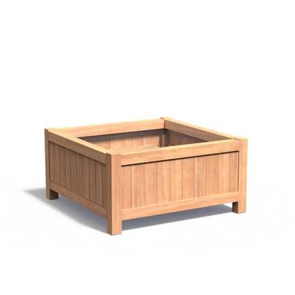 Jardinière en bois dur sur pieds 120 x 120 x 60 cm