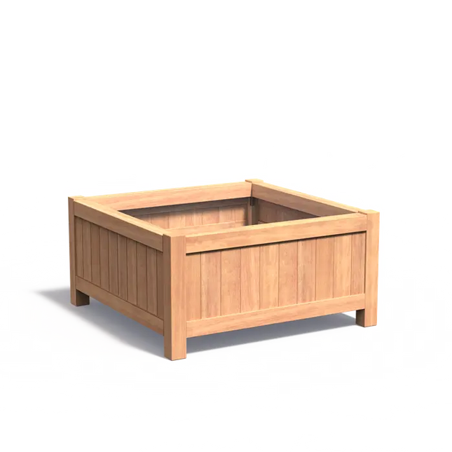 Jardinera de madera dura con patas, 120 x 120 x 60 cm