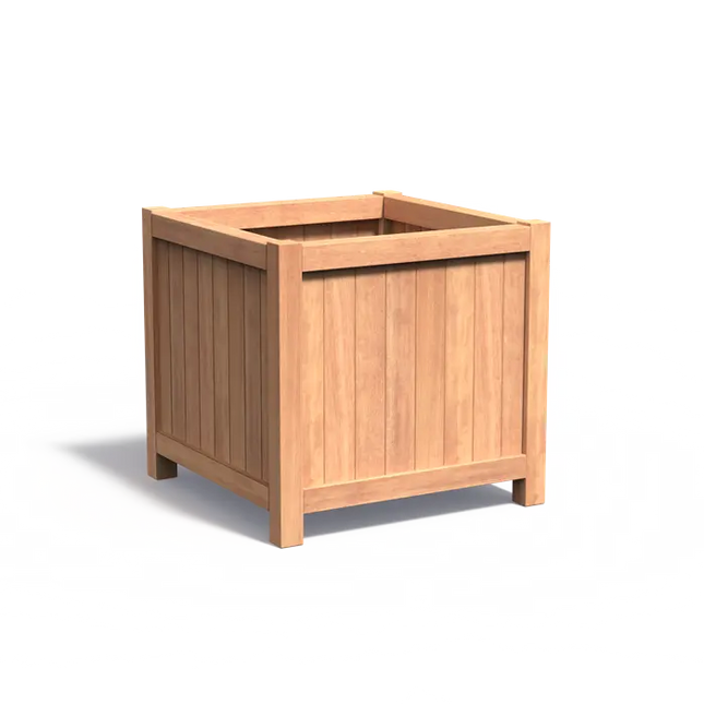 Jardinera de madera dura con patas, 100 x 100 x 95 cm