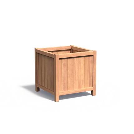 Jardinière en bois dur sur pieds 80 x 80 x 80 cm