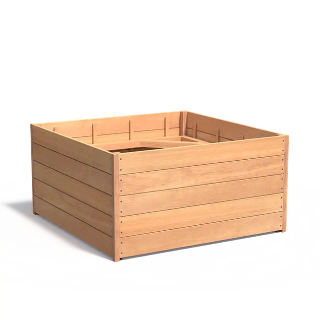 Jardinera de madera dura de 140 x 140 x 71,3 cm