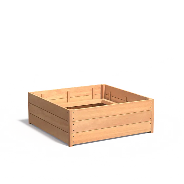 Jardinera de madera dura de 120 x 120 x 43,5 cm