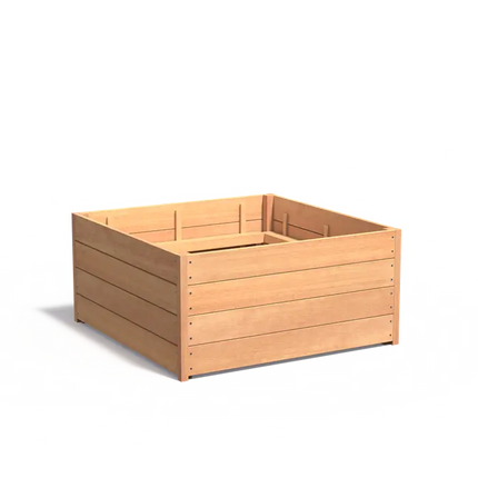 Jardinera de madera dura de 120 x 120 x 57,4 cm