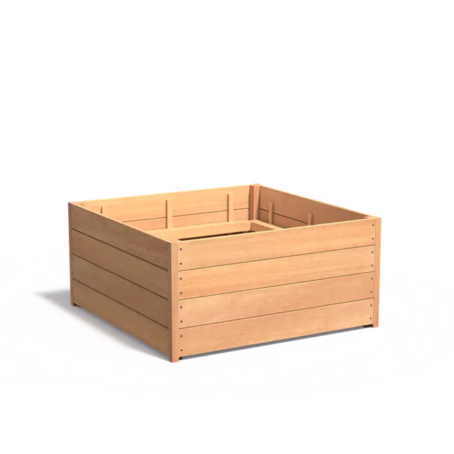 Jardinera de madera dura de 120 x 120 x 57,4 cm