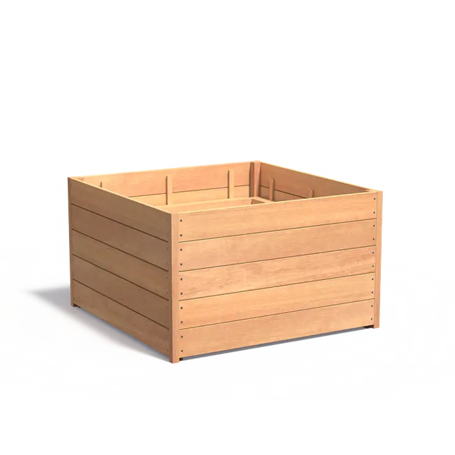 Jardinera de madera dura de 120 x 120 x 71,3 cm