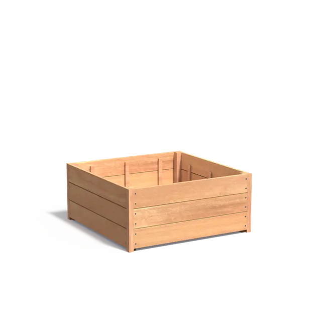 Jardinera de madera dura de 100 x 100 x 43,5 cm