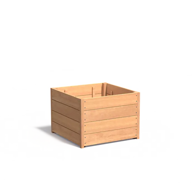 Jardinera de madera dura de 80 x 80 x 57,4 cm