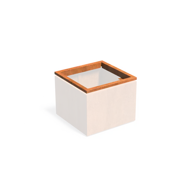 Jardinera de acero Corten in-lite® Ready Rim 800 x 800 x 89 mm