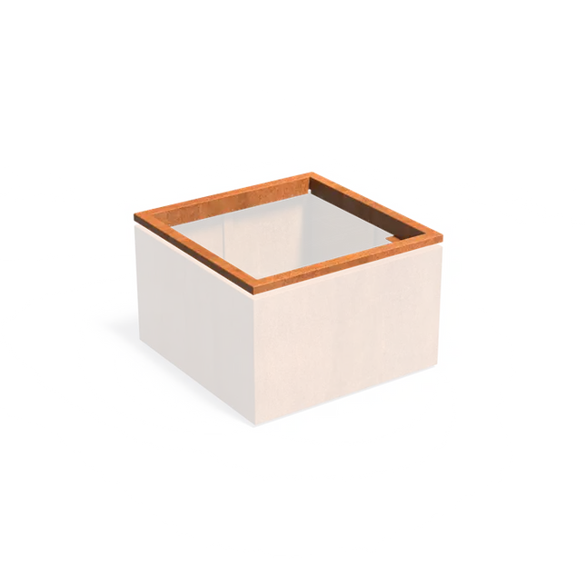 Jardinera de acero Corten in-lite® Ready Rim 1000 x 1000 x 89 mm