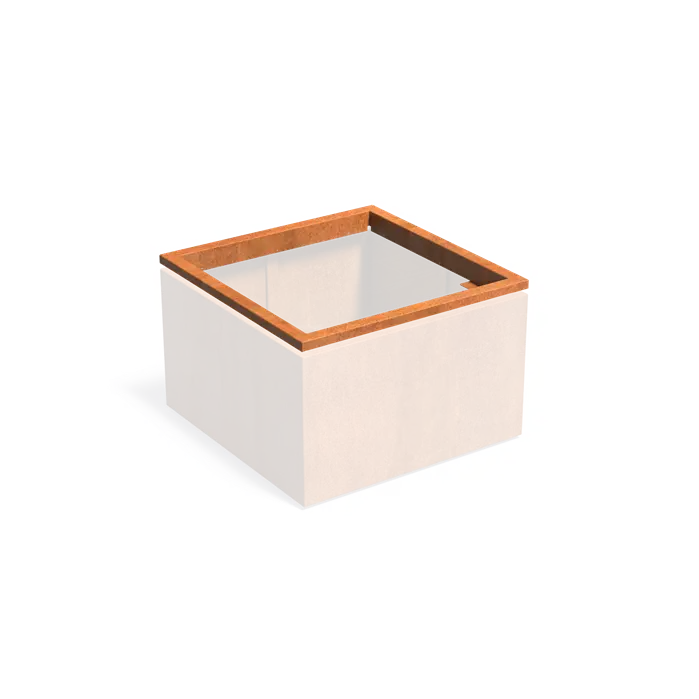 Cortenstaal Plantenbak in-lite® Ready Opzetrand 1000 x 1000 x 89 mm