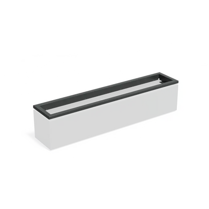 Fioriera in alluminio in-lite® Ready con bordo estensibile 2000 x 400 x 91 mm