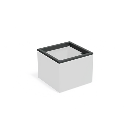 Fioriera in alluminio con bordo di estensione in-lite® Ready, dimensioni 800 x 800 x 91 mm.