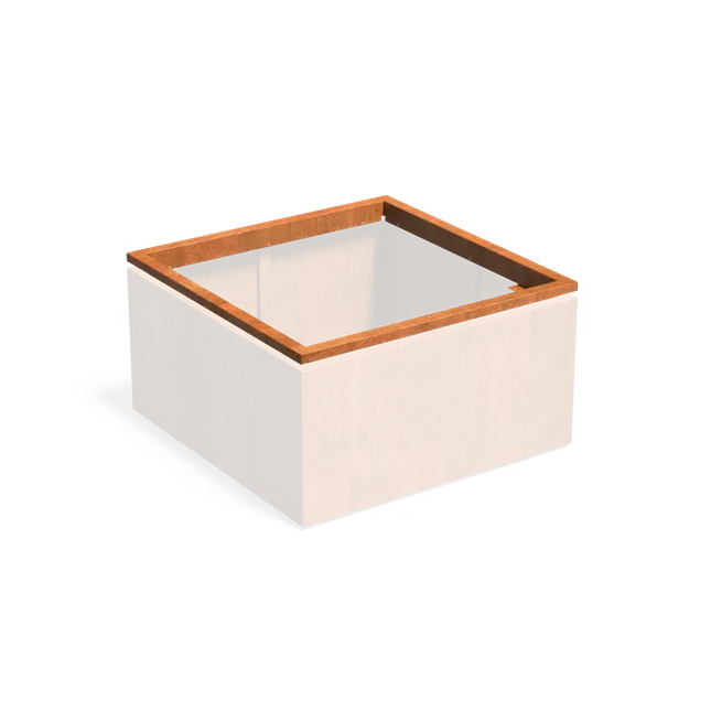 Jardinera de acero Corten in-lite® Ready Rim 1200 x 1200 x 89 mm