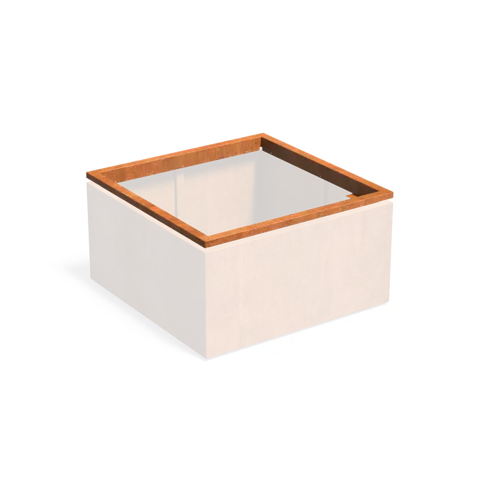 Cortenstaal Plantenbak in-lite® Ready Opzetrand 1200 x 1200 x 89 mm