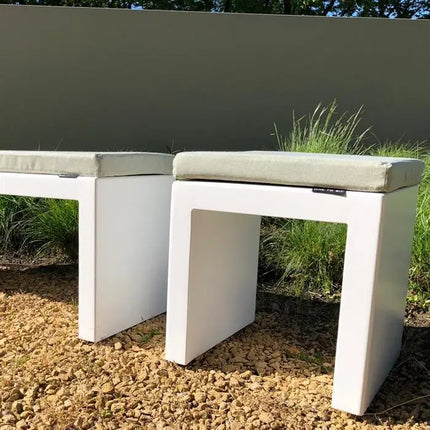 White Garden Bench 45 x 40 x 43.7 cm - Aluminium