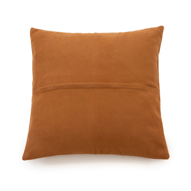 Leren kussenhoes met vier panelen - camel - 40x40