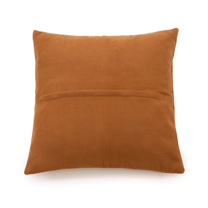 Leren kussenhoes met vier panelen - camel - 40x40