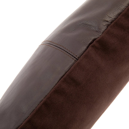 Der Lederkissenbezug mit vier Paneelen – Choco – 40x40