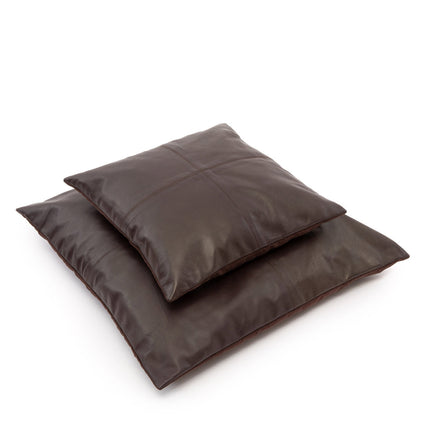 Der Lederkissenbezug mit vier Paneelen – Choco – 40x40