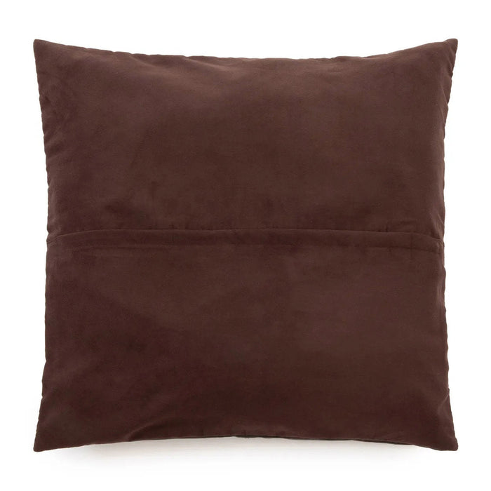 Leren kussenhoes met vier panelen - Choco - 60x60