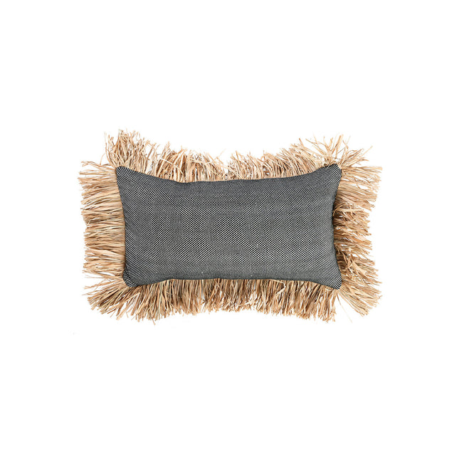 De Cotton Bonita kussenhoes - natuurlijk zwart - 30x50