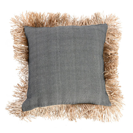 Funda de cojín Bonita de algodón - natural/negro - 60x60