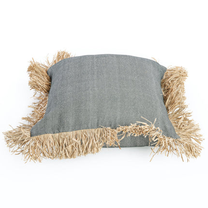 Funda de cojín Bonita de algodón - natural/negro - 60x60