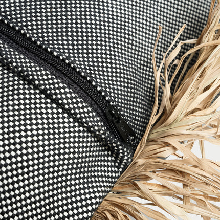 Funda de cojín Bonita de algodón - natural/negro - 60x60