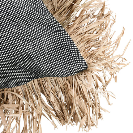 Funda de cojín Bonita de algodón - natural/negro - 60x60