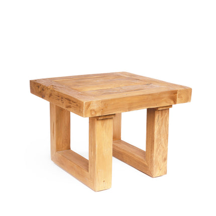 De bijzettafel van gerecycled teakhout - naturel
