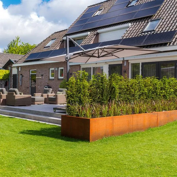 Cortenstaal Keerwand Buitenhoek 100 x 100 x 40 cm