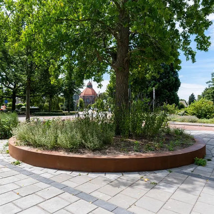 Corten Steel Retaining Wall Outer Corner 50 x 50 x 50 cm - Wide Top Edge | Border