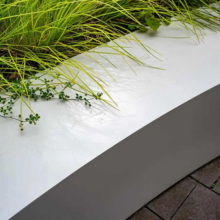 Keerwand Aluminium Binnenbocht 2000 x 2000 x 400 mm - Brede Bovenrand