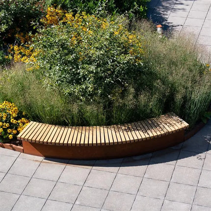 Bordure de banc en bois dur 1500 x 500 x 46 mm - Assise arrondie | Bordure de banc