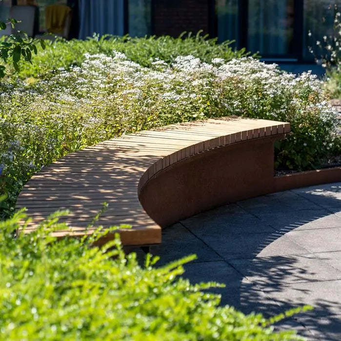 Zitting Keerwand Hardhout 1000 x 1000 x 72 mm - Rechte zitting | Border Zitje